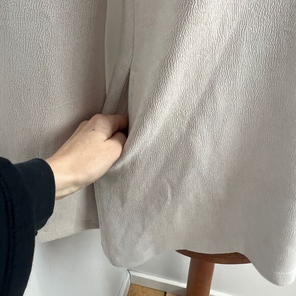 Vintage Made in Canada Meg Shop Large Faux Leather Long Bell Sleeve Mini Dress - Picture 2 of 16